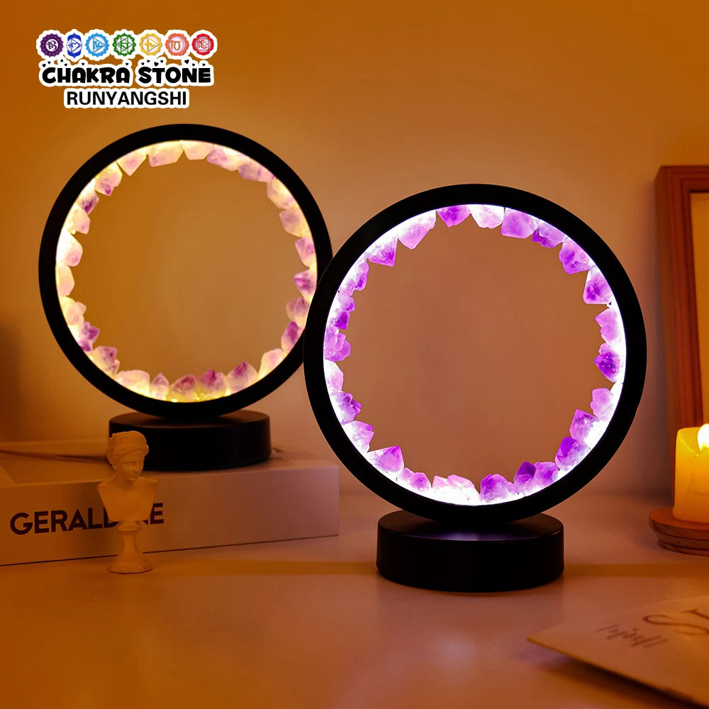 Amethyst Gemstone Crystal Lamp – Healing Stone Home Decor