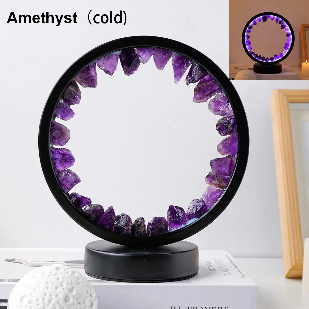 Amethyst Gemstone Crystal Lamp – Healing Stone Home Decor
