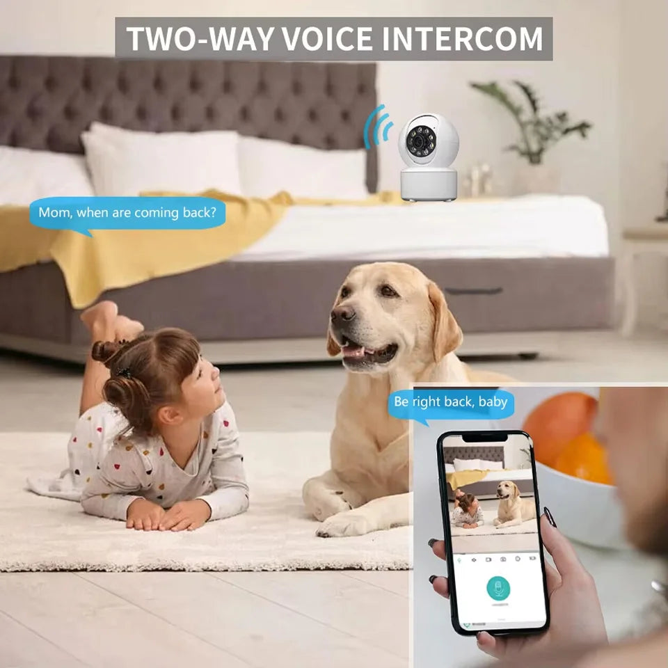 Dual-Band WiFi Pet Camera – 360° Pan & Tilt with Night Vision