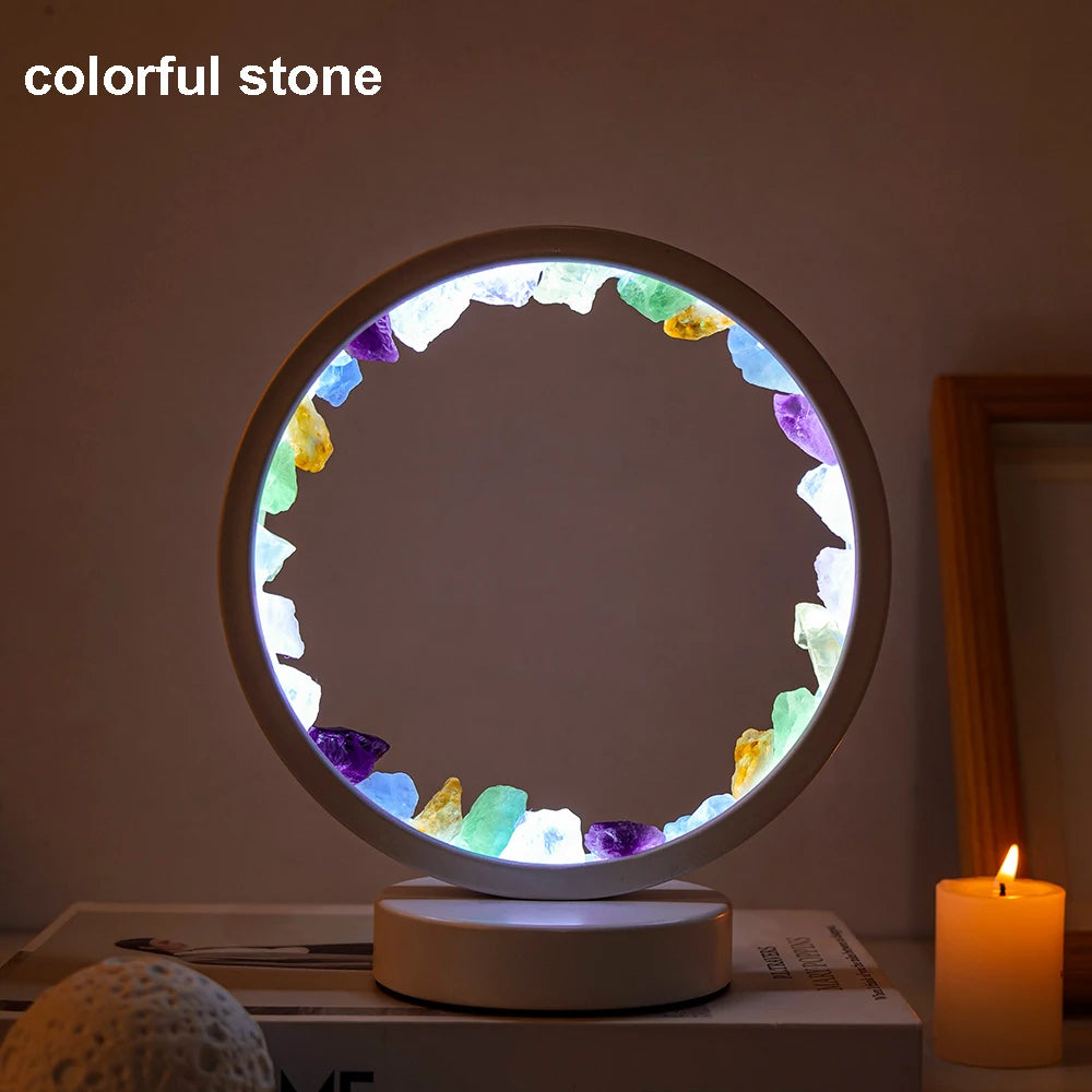 Amethyst Gemstone Crystal Lamp – Healing Stone Home Decor