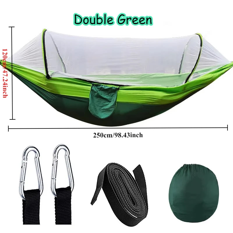 Ultra Lightweight Camping Hammock with Mosquito Net – 660 lbs Capacity