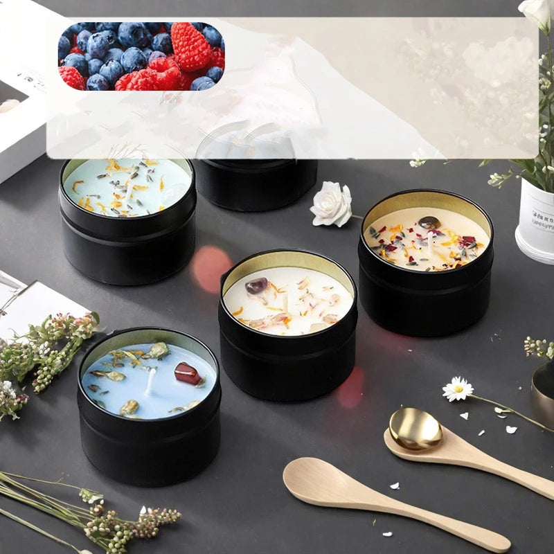 Crystal Scented Soy Candles – Dried Floral Iron Tin Gift Set