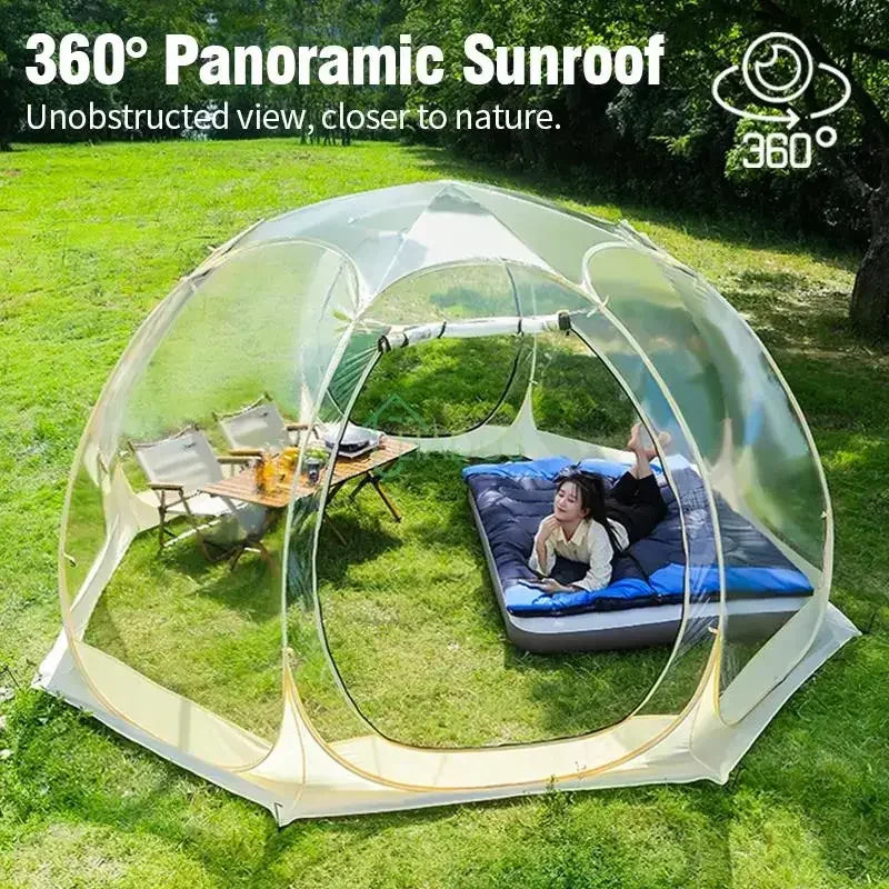 Panoramic Star Dome Camping Tent – 4-8 Person Transparent Geodome
