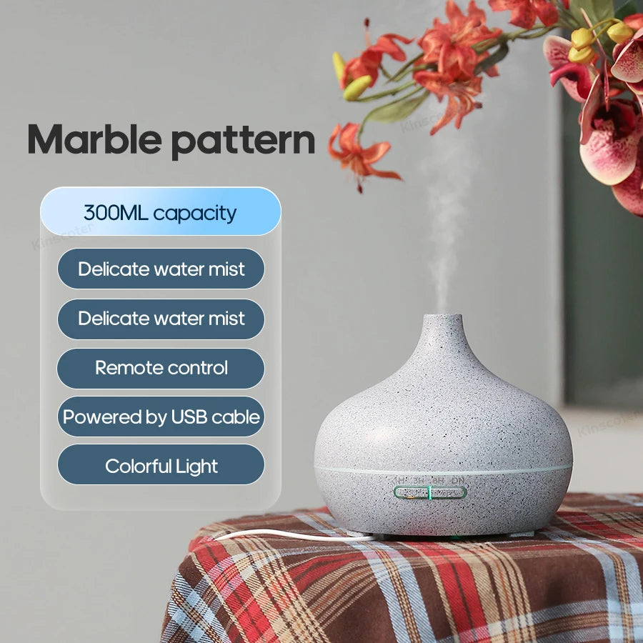 Ultrasonic Aromatherapy Diffuser – Wood Grain LED Essential Oil Mister
