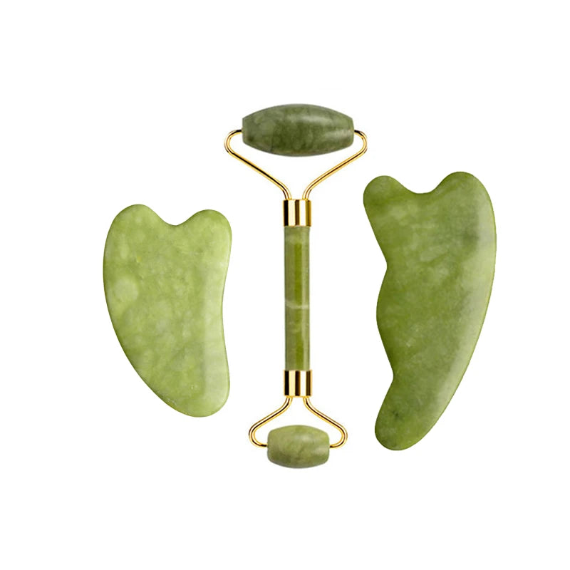 Jade Roller & Gua Sha Massage Set – Anti-Aging Facial Tool
