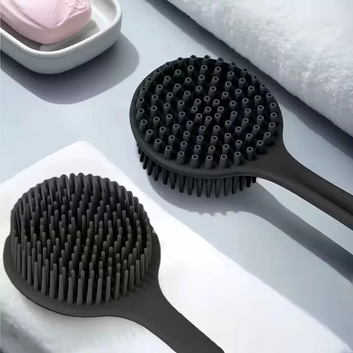 4pc Silicone Body Scrubber Set – Soft Exfoliating Brush for Face, Body & Feet