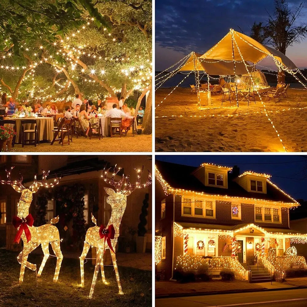 Solar Sakura String Lights – Outdoor Waterproof Festival Garden Lights