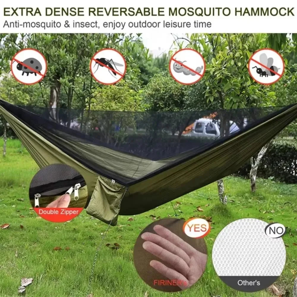 Ultra Lightweight Camping Hammock with Mosquito Net – 660 lbs Capacity