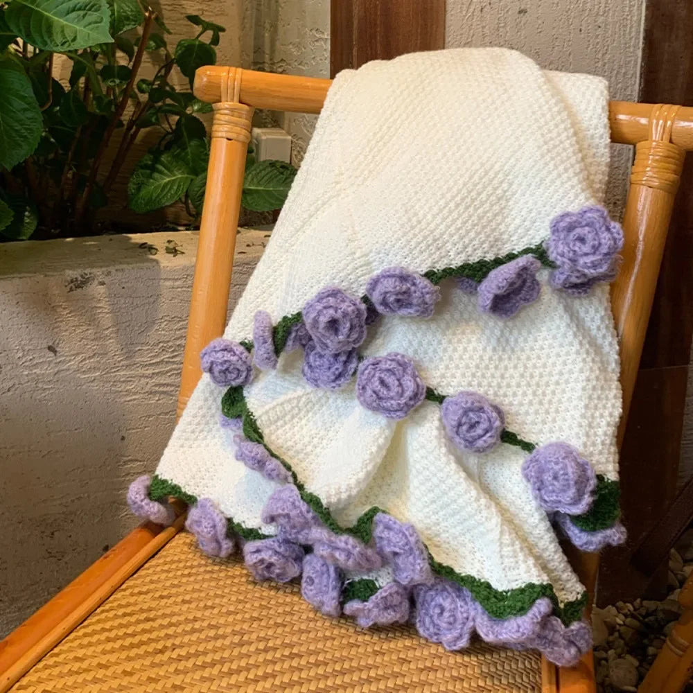 Crochet Rose Bouquet Blanket – Soft Floral Hug Blanket