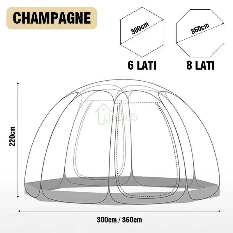 Panoramic Star Dome Camping Tent – 4-8 Person Transparent Geodome