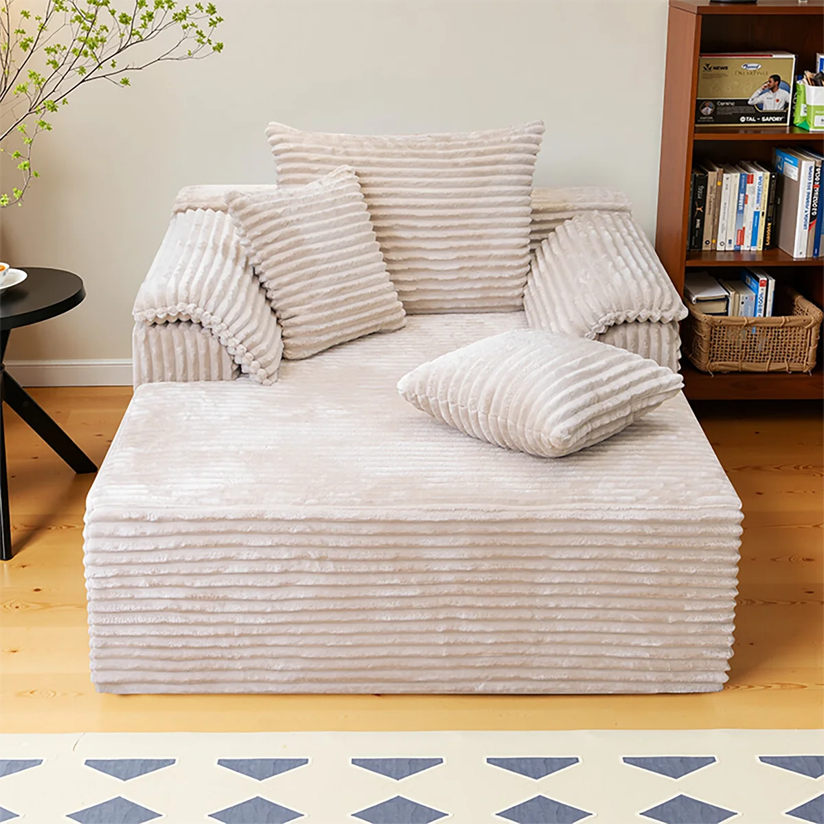 61" Minimalist Single Sofa Bed – No Assembly, Living Room & Bedroom Ready
