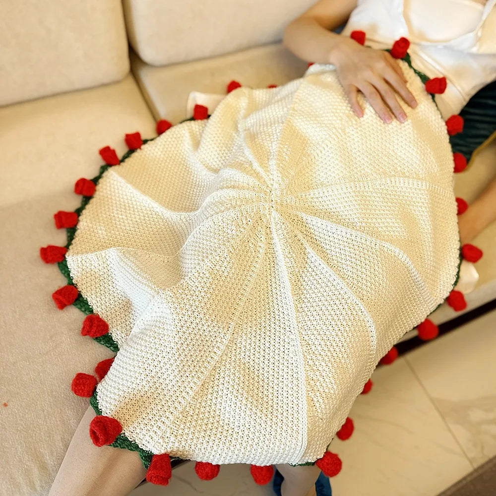 Crochet Rose Bouquet Blanket – Soft Floral Hug Blanket