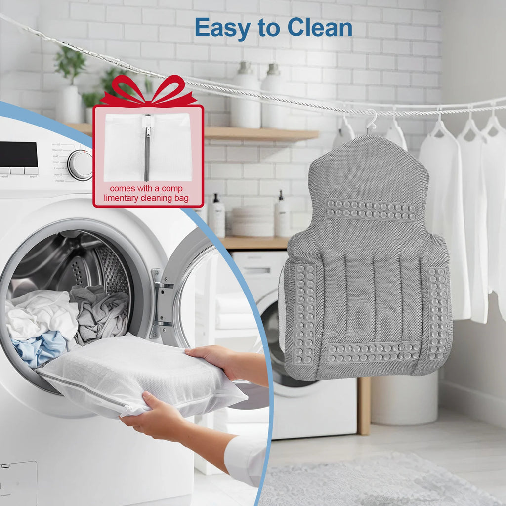 Luxury Bath Pillow – Non-Slip Spa Head & Neck Rest with Suction Cups