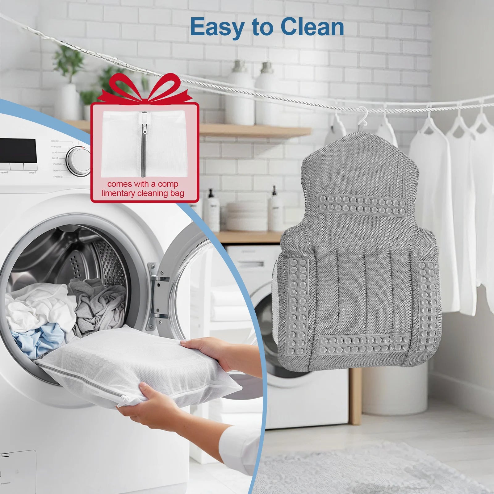 Luxury Bath Pillow – Non-Slip Spa Head & Neck Rest with Suction Cups