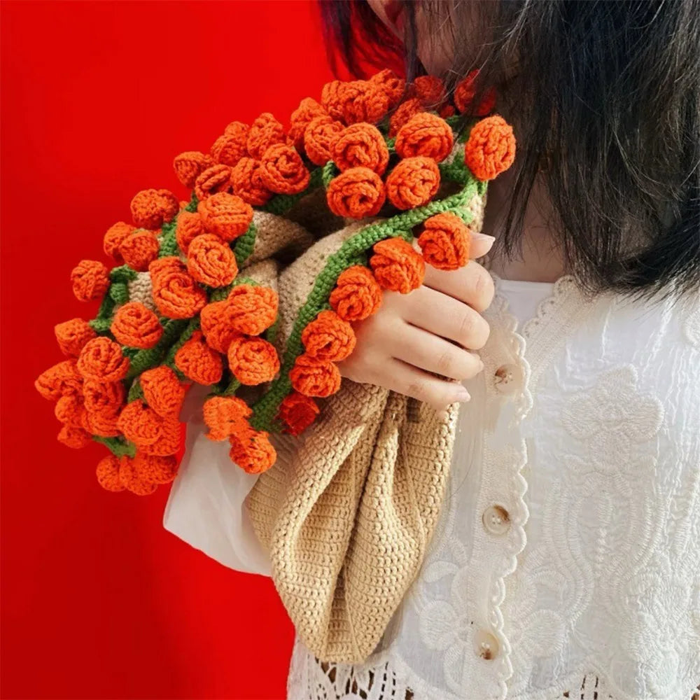 Crochet Rose Bouquet Blanket – Soft Floral Hug Blanket