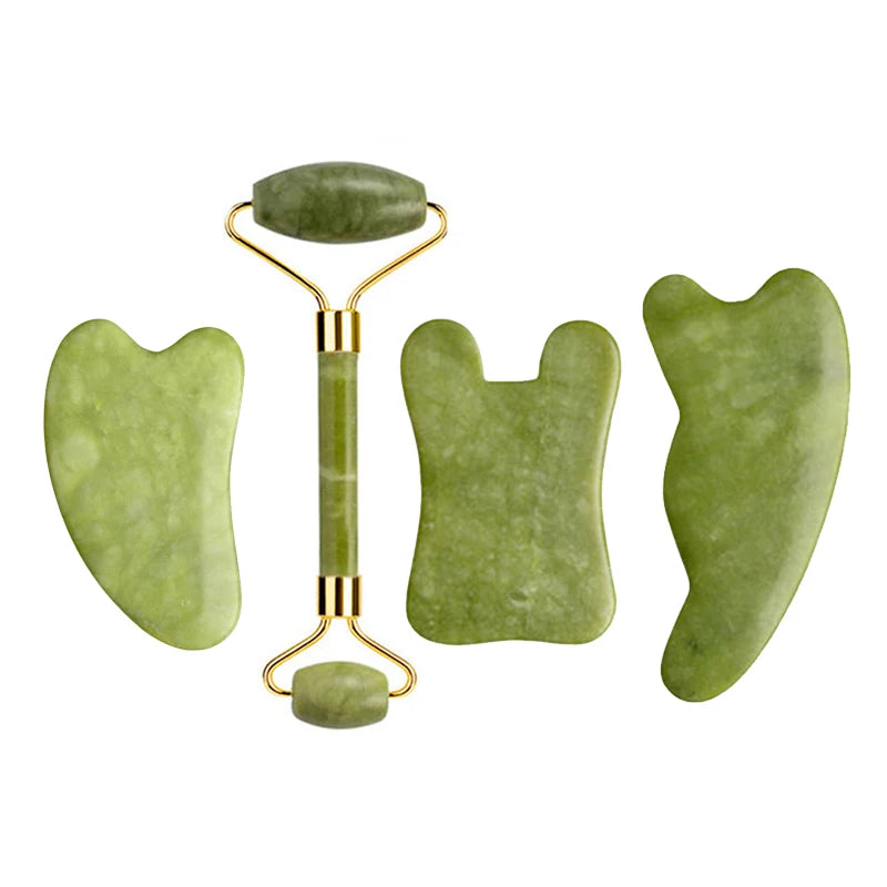 Jade Roller & Gua Sha Massage Set – Anti-Aging Facial Tool