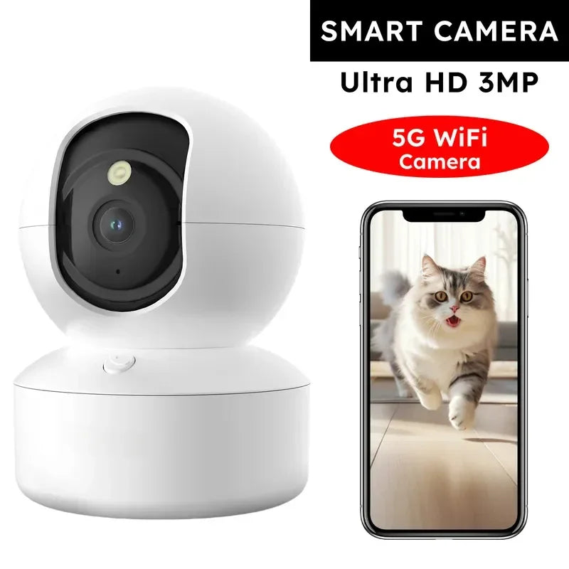 Indoor WiFi Pet Camera – 360° Pan & Tilt with Night Vision