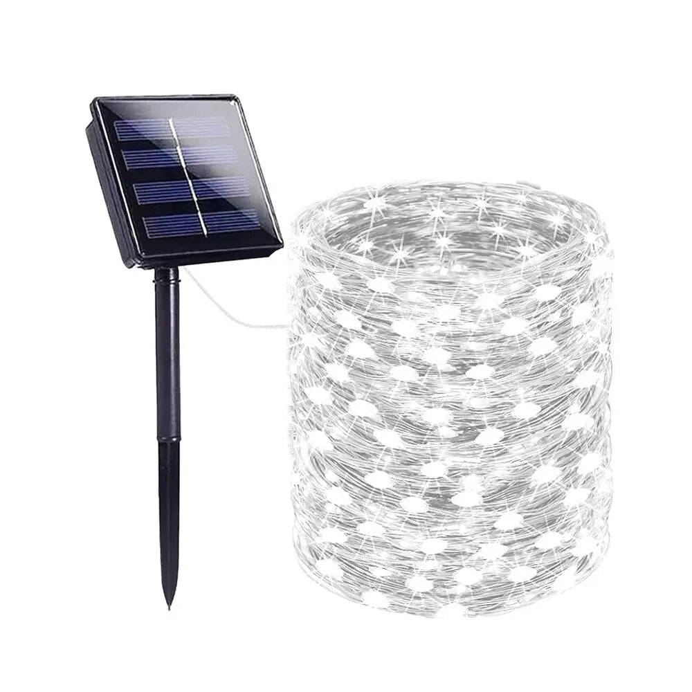 Solar Sakura String Lights – Outdoor Waterproof Festival Garden Lights