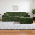95" L-Shaped Sofa Chaise – Ultra Soft Rabbit Fleece, No Assembly Required