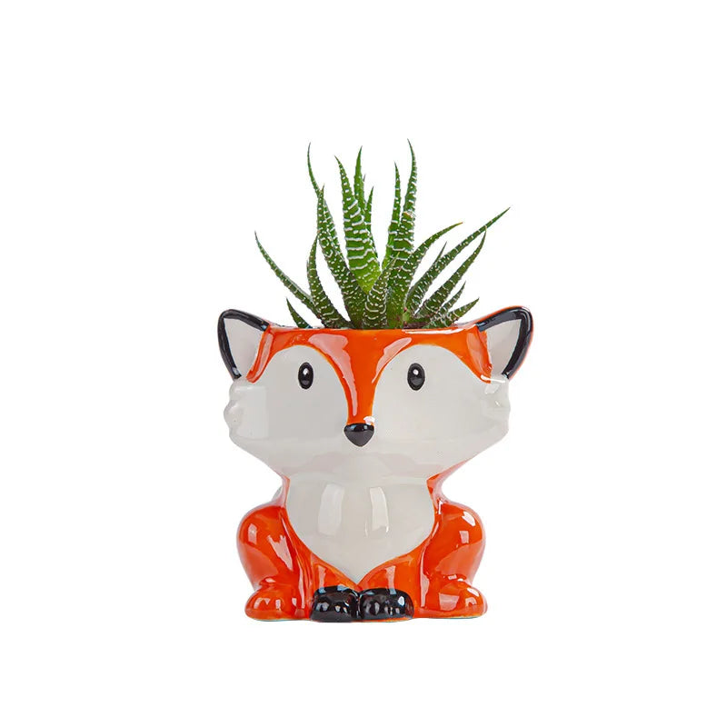 Ceramic Cartoon Animal Mini Planter – Desk & Home Decor