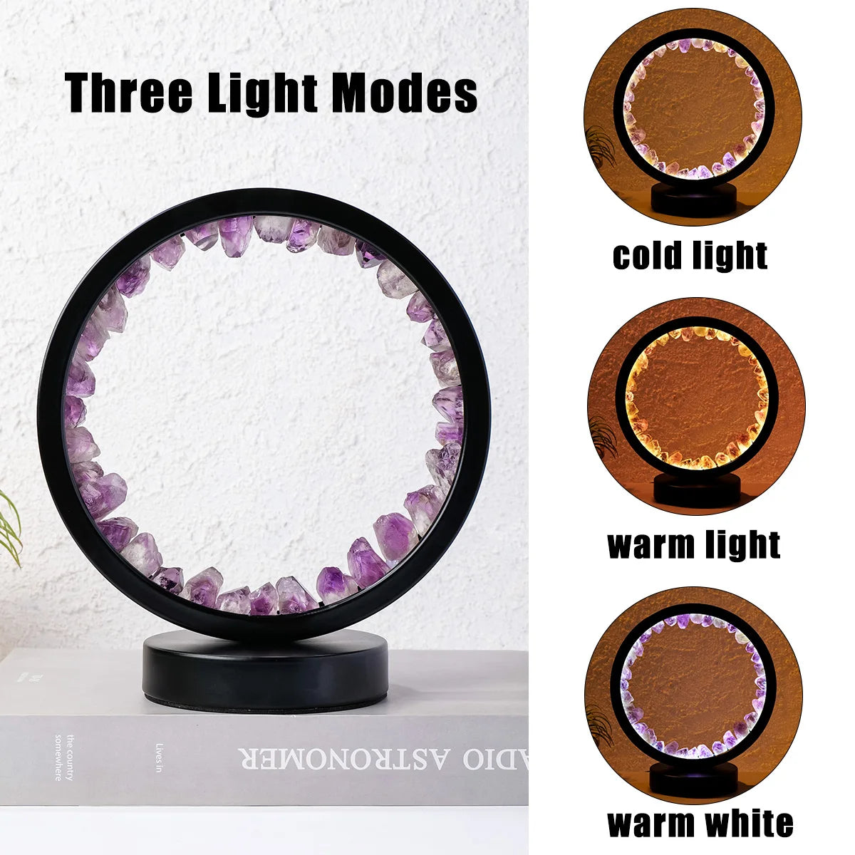 Amethyst Gemstone Crystal Lamp – Healing Stone Home Decor