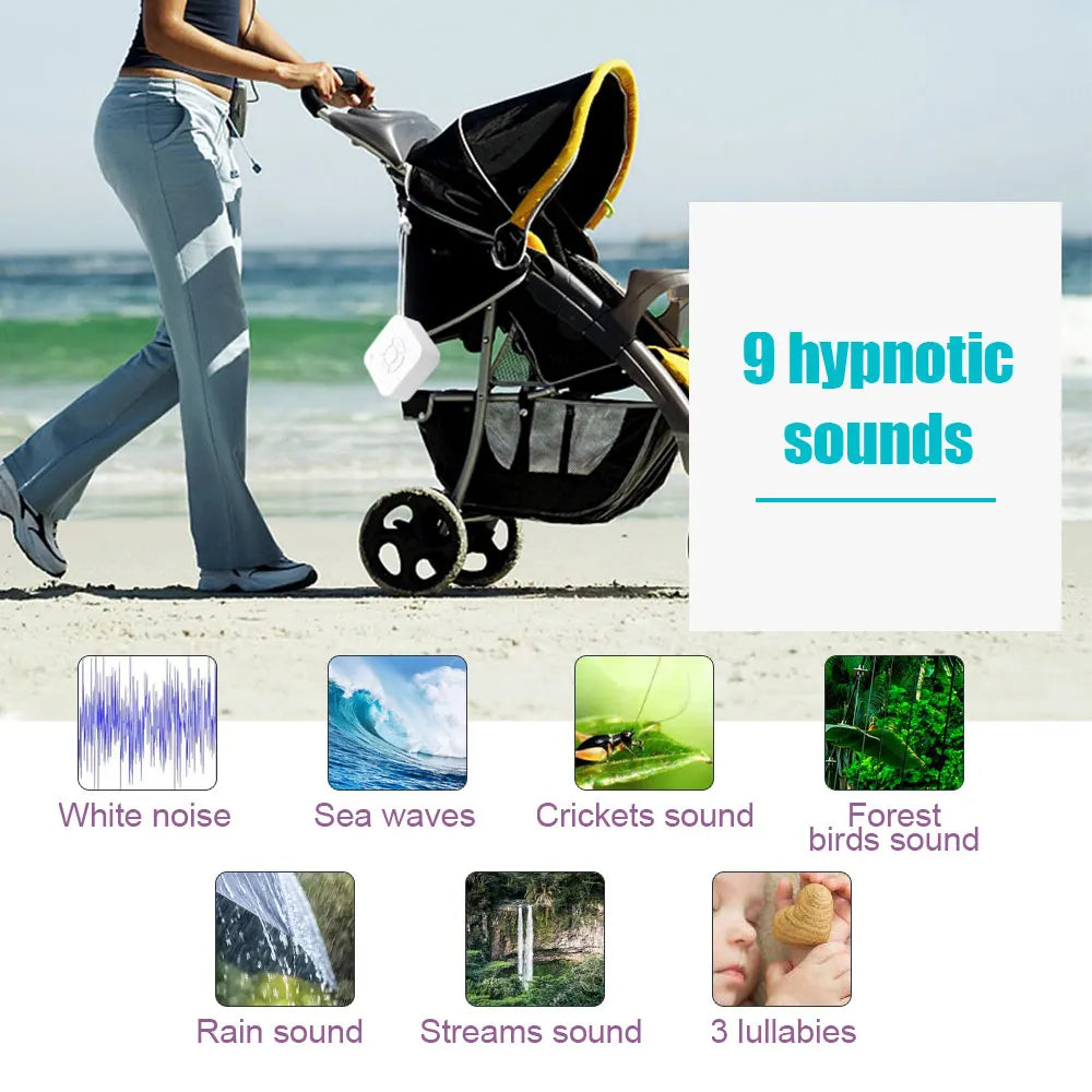 White Noise Sound Machine – 9 Soothing Sounds & Breathing Light for Baby & Travel