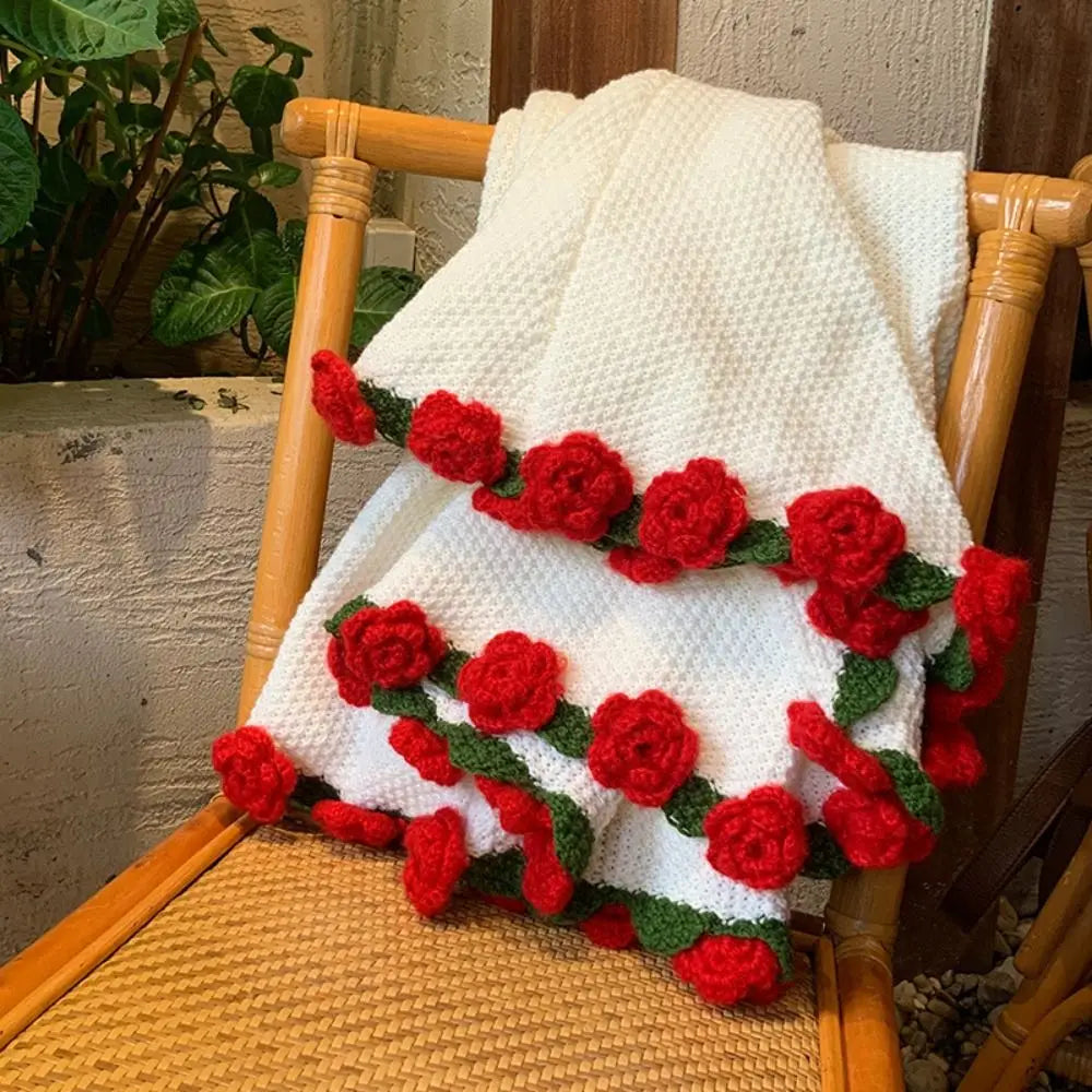 Crochet Rose Bouquet Blanket – Soft Floral Hug Blanket