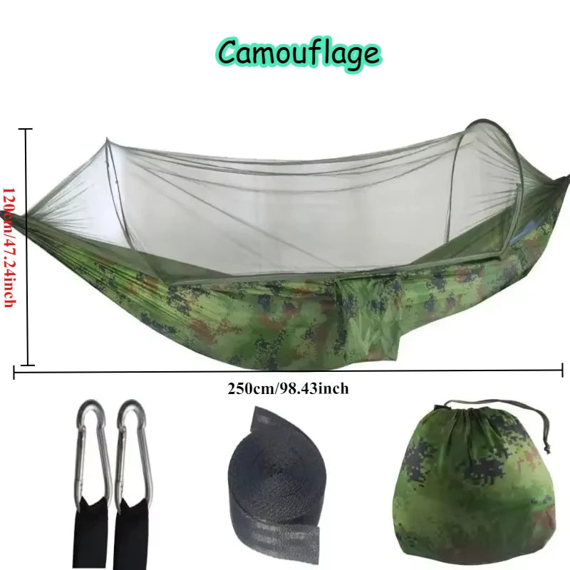 Ultra Lightweight Camping Hammock with Mosquito Net – 660 lbs Capacity