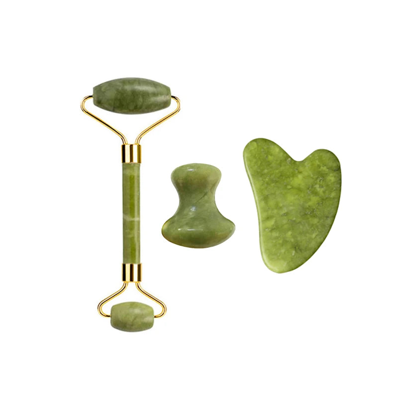Jade Roller & Gua Sha Massage Set – Anti-Aging Facial Tool