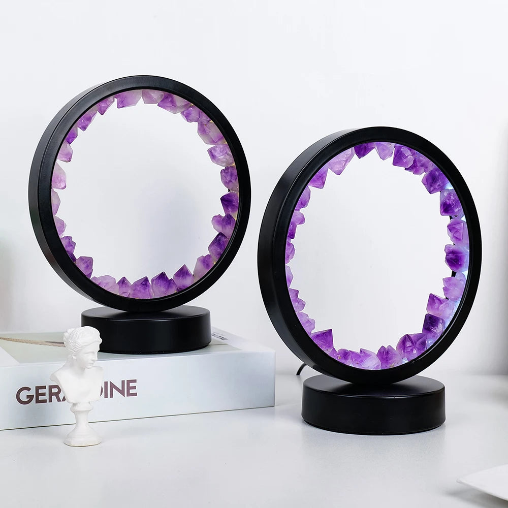 Amethyst Gemstone Crystal Lamp – Healing Stone Home Decor
