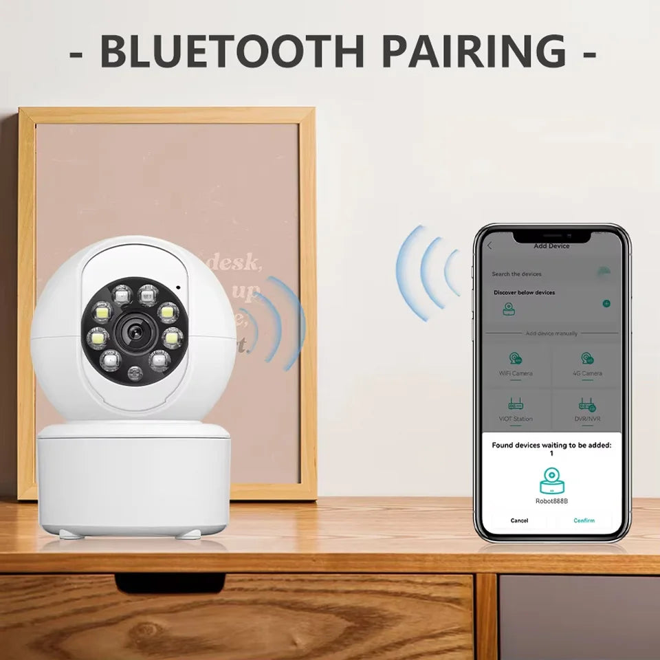 Dual-Band WiFi Pet Camera – 360° Pan & Tilt with Night Vision