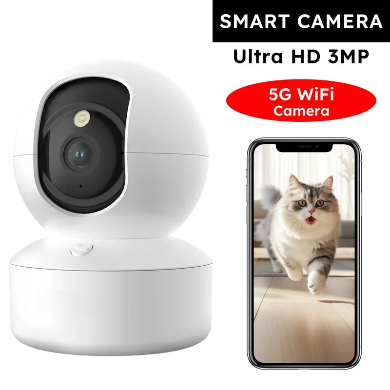 Indoor WiFi Pet Camera – 360° Pan & Tilt with Night Vision