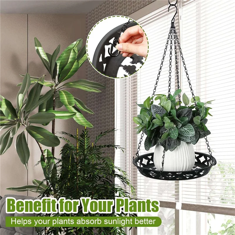 3 Pack Plant Hanger, 12 Inch Metal Hanging Planter For Indoor Outdoor Plants, Decorative Hanging Plant Shelf Durable