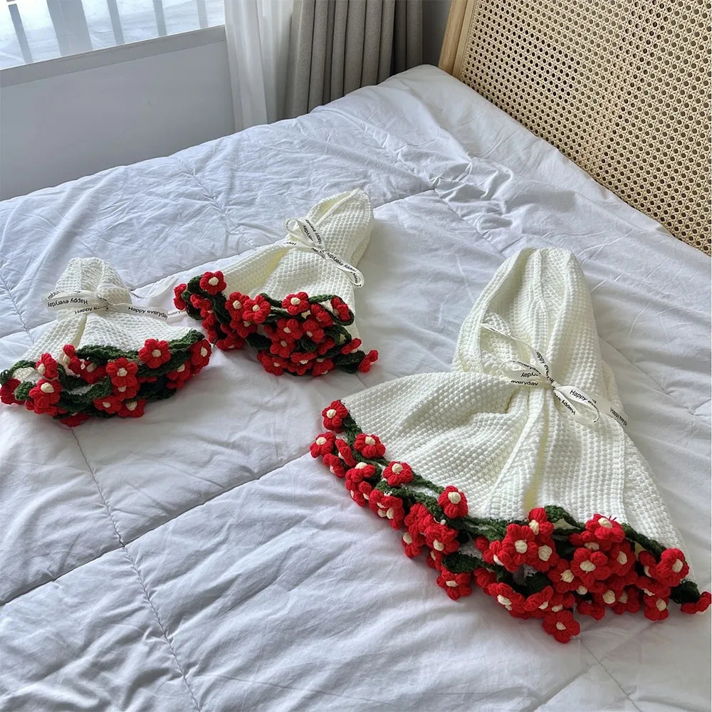 Crochet Rose Bouquet Blanket – Soft Floral Hug Blanket