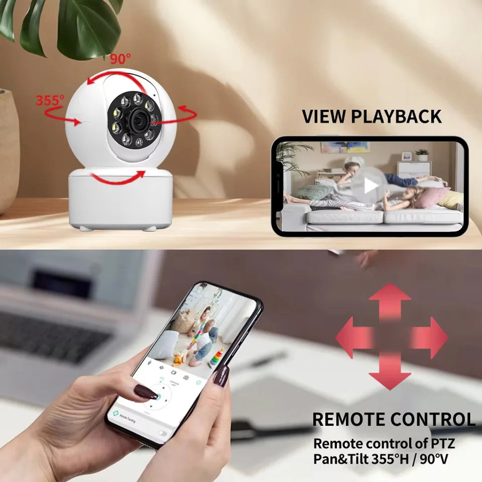 Dual-Band WiFi Pet Camera – 360° Pan & Tilt with Night Vision