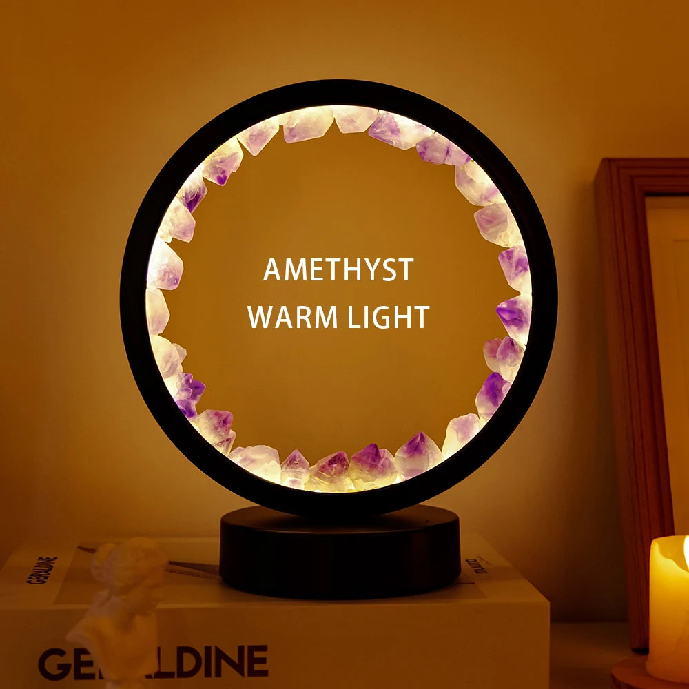 Amethyst Gemstone Crystal Lamp – Healing Stone Home Decor