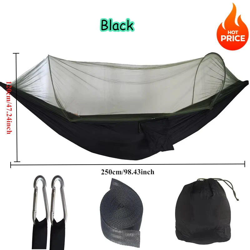 Ultra Lightweight Camping Hammock with Mosquito Net – 660 lbs Capacity