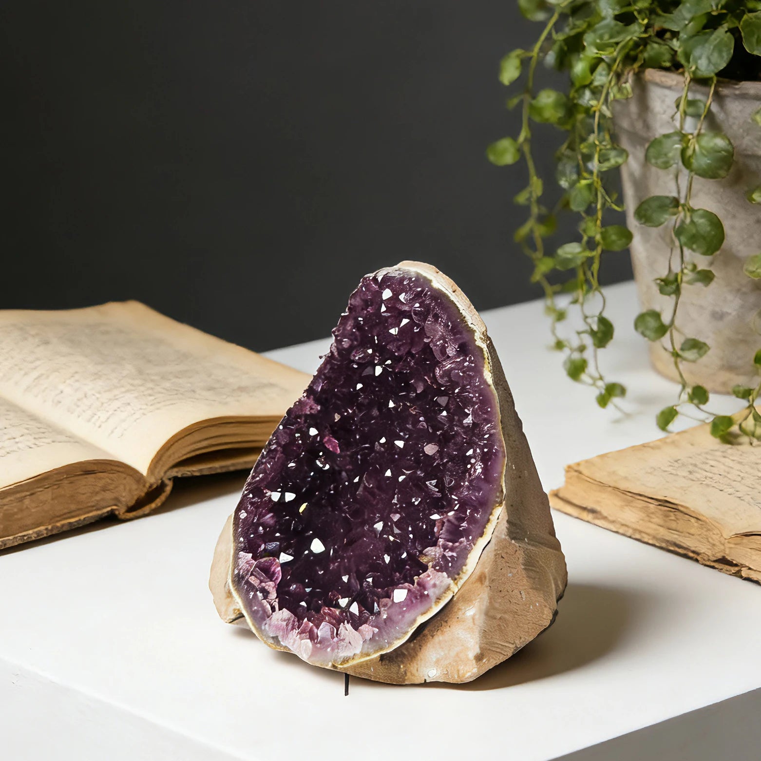 Natural Amethyst Crystal Cluster – Raw Ore Home & Garden Decor