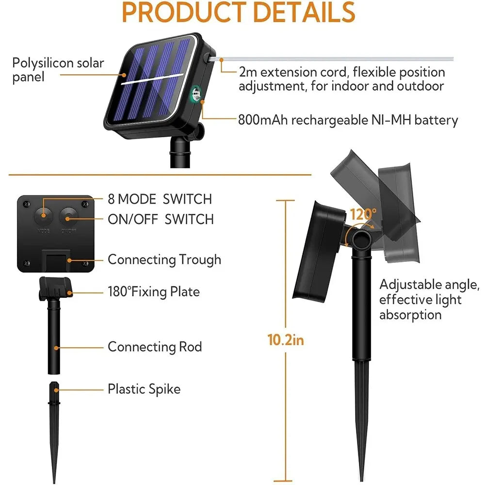 Solar Sakura String Lights – Outdoor Waterproof Festival Garden Lights
