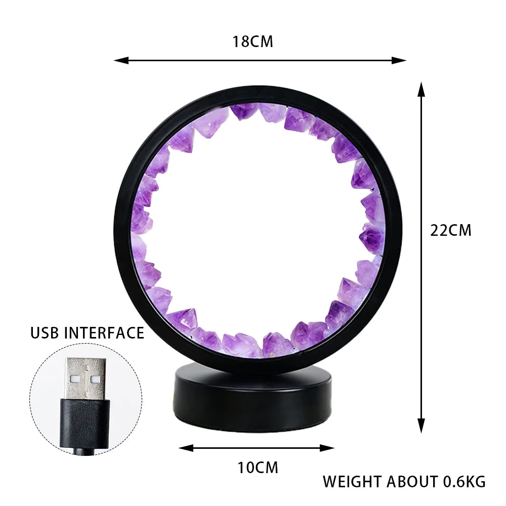 Amethyst Gemstone Crystal Lamp – Healing Stone Home Decor