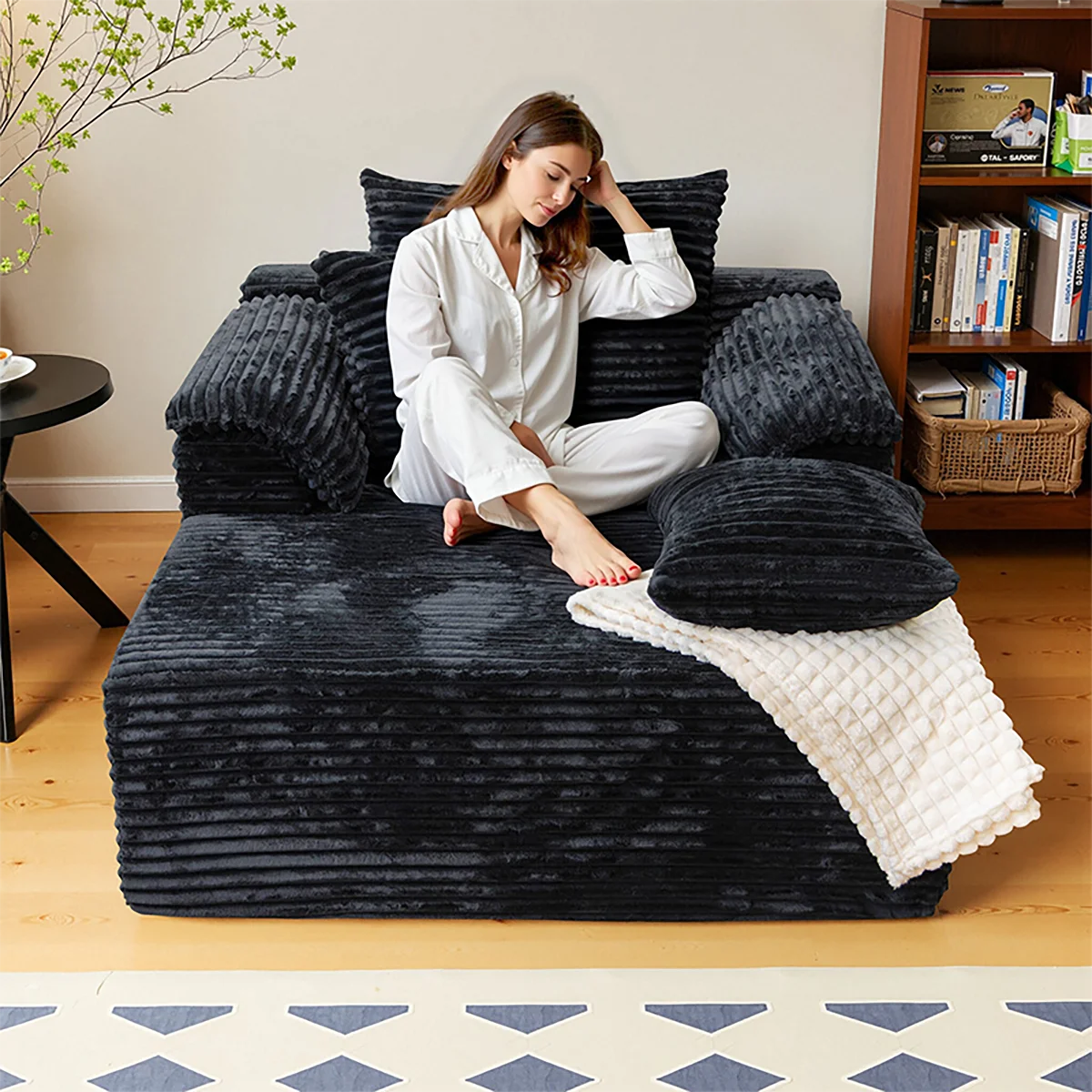 61" Minimalist Single Sofa Bed – No Assembly, Living Room & Bedroom Ready