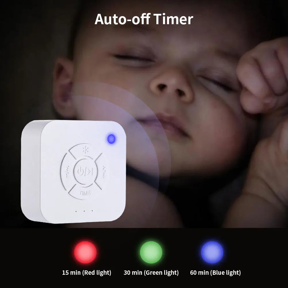 White Noise Sound Machine – 9 Soothing Sounds & Breathing Light for Baby & Travel