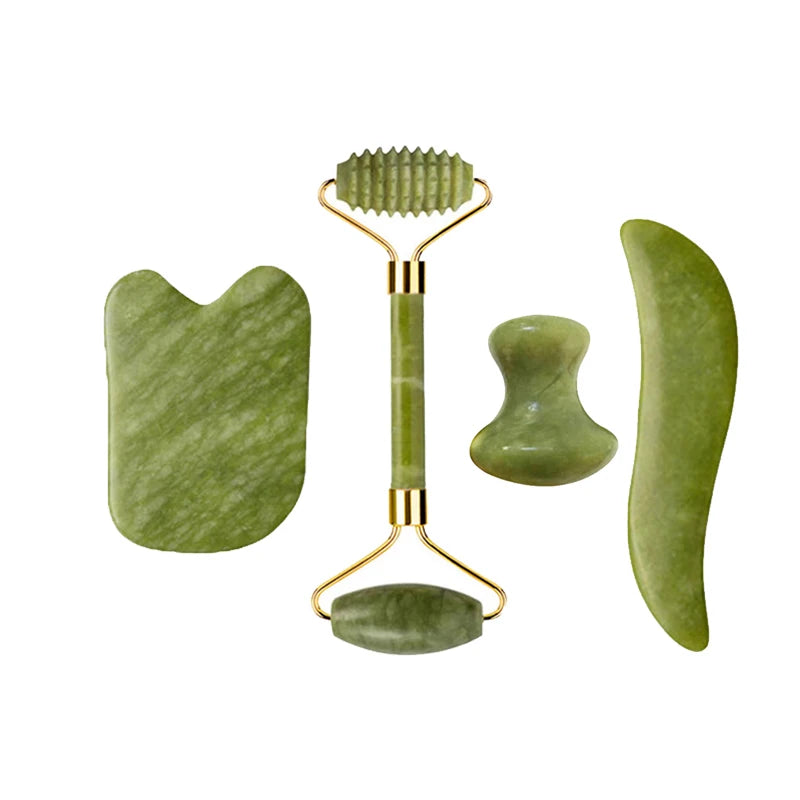 Jade Roller & Gua Sha Massage Set – Anti-Aging Facial Tool