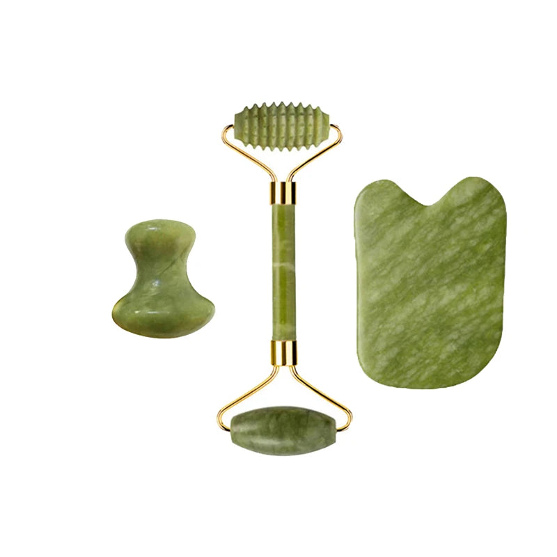 Jade Roller & Gua Sha Massage Set – Anti-Aging Facial Tool