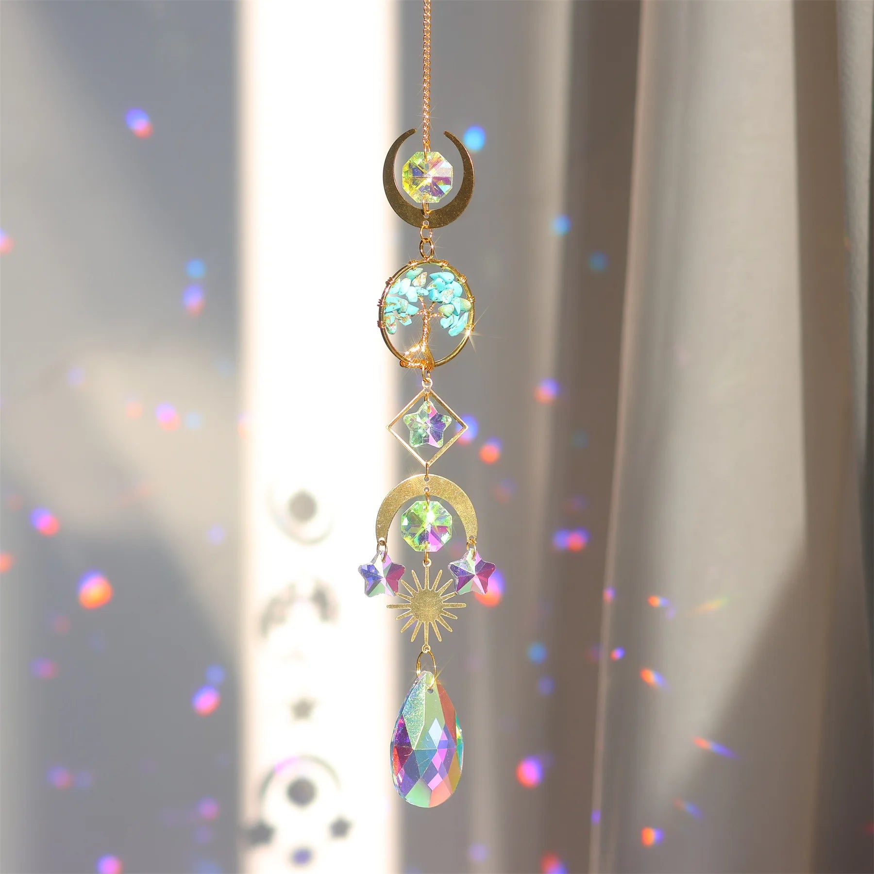 Tree of Life Crystal Suncatcher – Window Prism Light Catcher