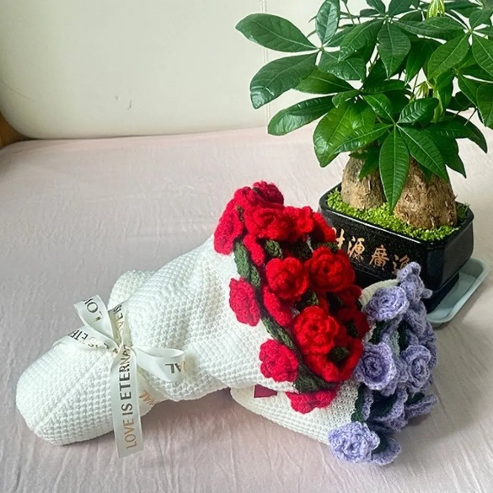 Crochet Rose Bouquet Blanket – Soft Floral Hug Blanket