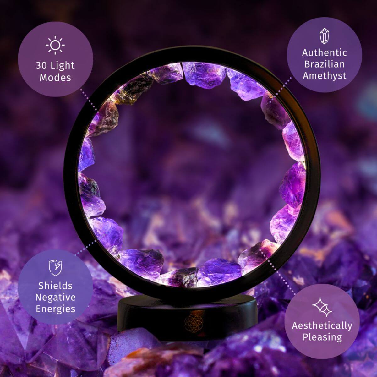 Amethyst Halo Lamp – Spiritual Protection & Soul-Healing Light