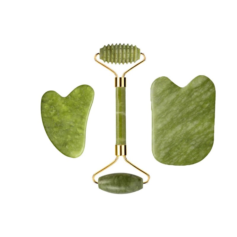 Jade Roller & Gua Sha Massage Set – Anti - Aging Facial Tool - The Uplift Shop
