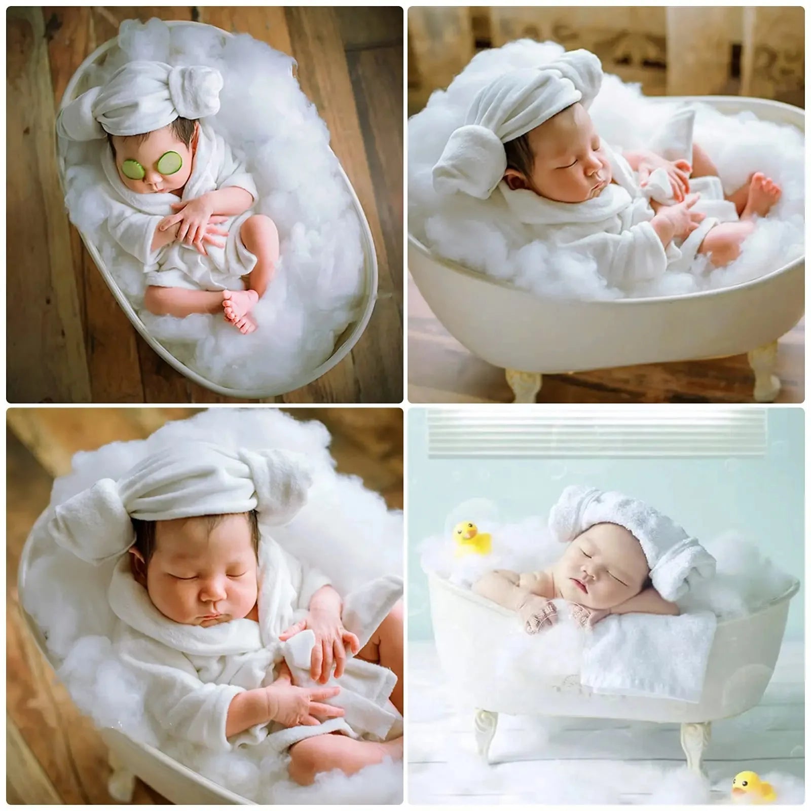 Newborn Photography Bathrobe Set – 5pcs with Slippers - The Uplift Shop