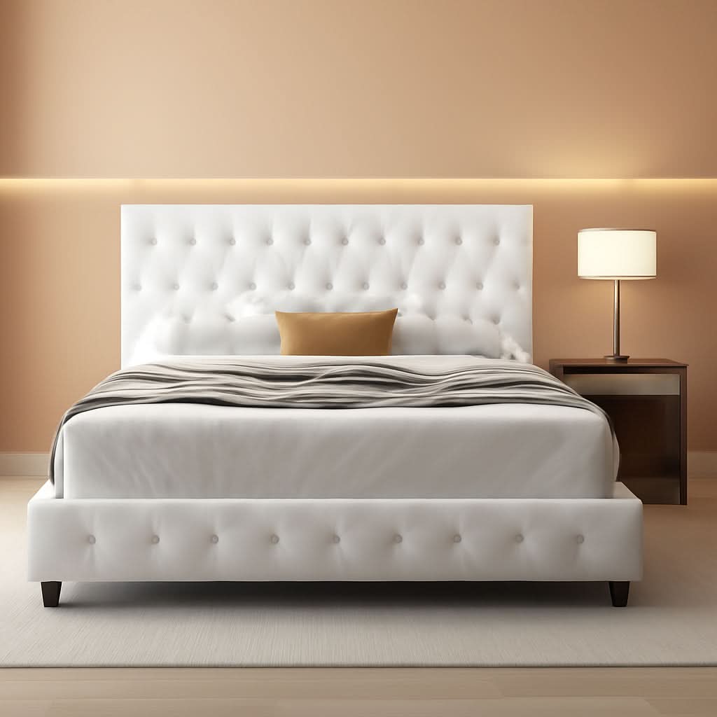 Queen Upholstered Bed Frame With Under Bed Drawers - The Uplift Shop